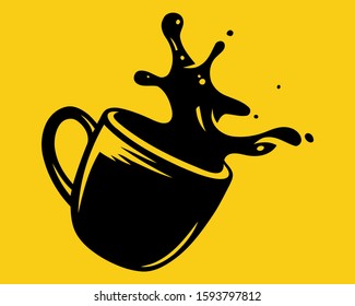 simple coffee icon to be applied to t-shirts and more