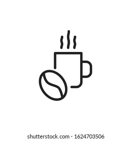 Simple coffee icon. Stroke pictogram. Vector illustration isolated on a white background. Premium quality symbol. Vector sign for mobile app and web sites.