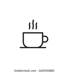 Simple coffee icon. Stroke pictogram. Vector illustration isolated on a white background. Premium quality symbol. Vector sign for mobile app and web sites.