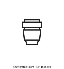 Simple coffee icon. Stroke pictogram. Vector illustration isolated on a white background. Premium quality symbol. Vector sign for mobile app and web sites.