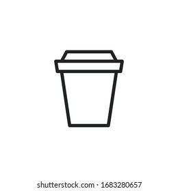 Simple coffee icon. Stroke pictogram. Vector illustration isolated on a white background. Premium quality symbol. Vector sign for mobile app and web sites.