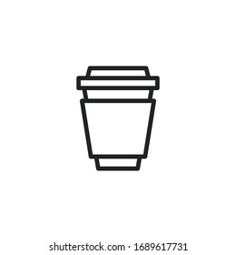 Simple coffee icon. Stroke pictogram. Vector illustration isolated on a white background. Premium quality symbol. Vector sign for mobile app and web sites.