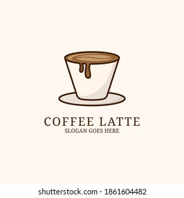 Simple Coffee late logo design template, can use for your trademark, branding identity or commercial brand