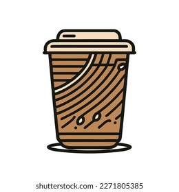 Simple Coffee Line Art Icon Vector Illustration. 