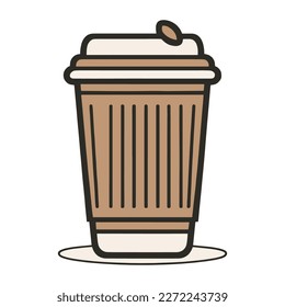 Einfache Kaffeelinie Art Icon Vektorgrafik