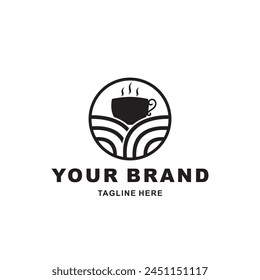 simple coffee logo in a black circle