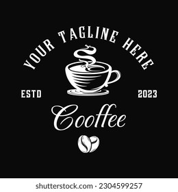 einfaches Coffee-Logo-Design. eine Tasse Kaffee mit einem einfachen minimalistischen Stil