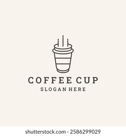 Simple Coffee Logo Design. Coffee Cup with Abstract
