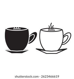 ícone simples caneca de café. formato vetorial minimalista. logotipos, adesivos, mercadorias e elementos de interface do usuário