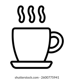 Simple Coffee outline icon. The icon can be used for websites, print templates, presentation templates, illustrations, etc	