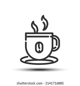 Simple coffee outline icon, food and drink related concept on the white background