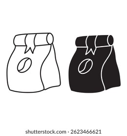 simple coffee packaging icon. minimalist vector format. logos, stickers, merchandise, and user interface elements