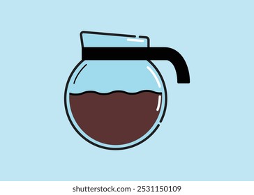 Simple Coffee Pot Icon Graphic Design