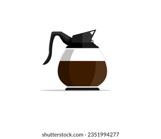 Simple coffee pot on isolated background, Vector illustration.