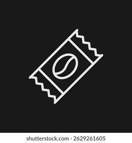 Simples Saqueta de Café Ícone Vetor Minimalista Ilustração de Projeto de Embalagem de Café Individual