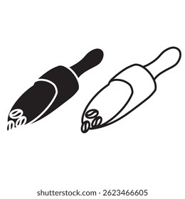 ícone simples de colher de café. formato vetorial minimalista. logotipos, adesivos, mercadorias e elementos da interface do usuário