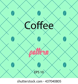 Simple Coffee Seamless Pattern with Coffee Bean