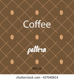 Simple Coffee Seamless Pattern with Coffee Bean