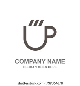Simple Coffee Shop Cafe Hot Tea Milk Logo Vector