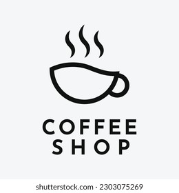 simple coffee shop logo design template