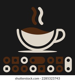 Simple Coffee Shop Logo Template with Cup and Steam Brand Identity