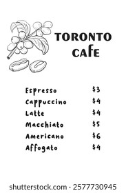 Simple Coffee Shop Menu Design with Vintage Look