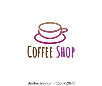 Simple Coffee Shop Vector Logo with Modern Concept. Suitable for Cafe or Coffee Shop Sign and Symbol.