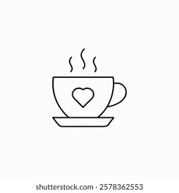 Simple coffee and tea cup icon illustration