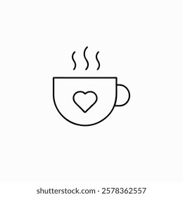 Simple coffee and tea cup icon illustration