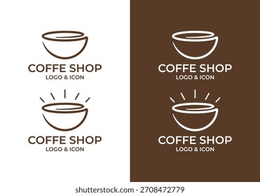 Simples café ou chá ícone logotipo vetor. Design de copo ou vidro para café ou restaurante