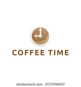 Simple coffee time flat logo illustration.