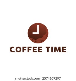 Simple coffee time flat logo illustration.