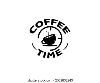 Simple coffee time logo illustration