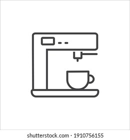 Iconos simples de línea vectorial relacionados con el café.