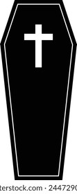 Simple Coffin Black Isolated Icon.