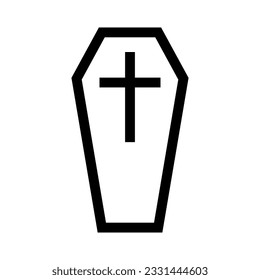 Simple coffin icon. Casket. Vector.