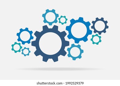 Simple cogwheel, gear wheel vector illustration for apps and websites. The business mechanism, progress, construction concept, or UI element