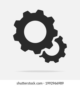 Simple cogwheel, gear wheel vector illustration for apps and websites. The business mechanism, progress, construction concept, or UI element