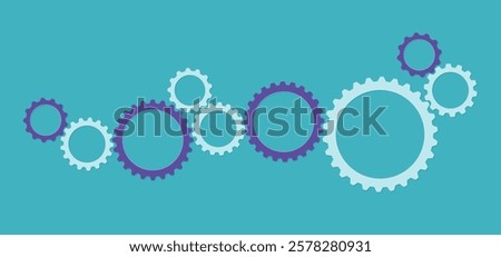 Simple cogwheel, gear wheel vector illustration for apps and websites. The business mechanism, progress, construction concept, or UI element