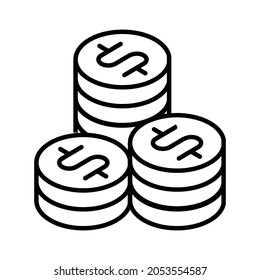 Simple coin icon flat design