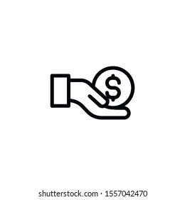 Simple coin line icon. Stroke pictogram. Vector illustration isolated on a white background. Premium quality symbol. Vector sign for mobile app and web sites