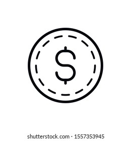 Simple coin line icon. Stroke pictogram. Vector illustration isolated on a white background. Premium quality symbol. Vector sign for mobile app and web sites
