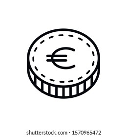 Simple coin line icon. Stroke pictogram. Vector illustration isolated on a white background. Premium quality symbol. Vector sign for mobile app and web sites