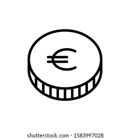 Simple coin line icon. Stroke pictogram. Vector illustration isolated on a white background. Premium quality symbol. Vector sign for mobile app and web sites