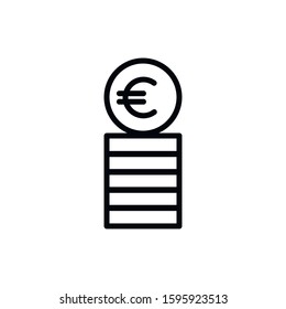 Simple coin line icon. Stroke pictogram. Vector illustration isolated on a white background. Premium quality symbol. Vector sign for mobile app and web sites