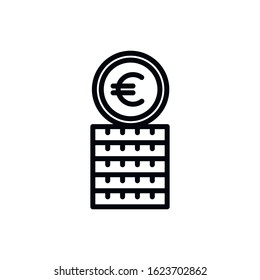 Simple coin line icon. Stroke pictogram. Vector illustration isolated on a white background. Premium quality symbol. Vector sign for mobile app and web sites
