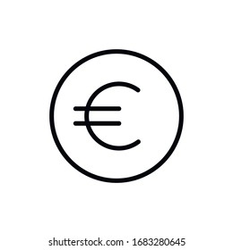 Simple coin line icon. Stroke pictogram. Vector illustration isolated on a white background. Premium quality symbol. Vector sign for mobile app and web sites