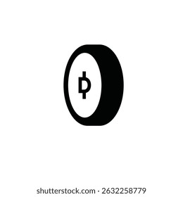 simple coin logo with the letter D in it