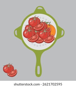 Simple  Colander Design With Fruits