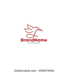 Simple Colibri Logo Design Vector